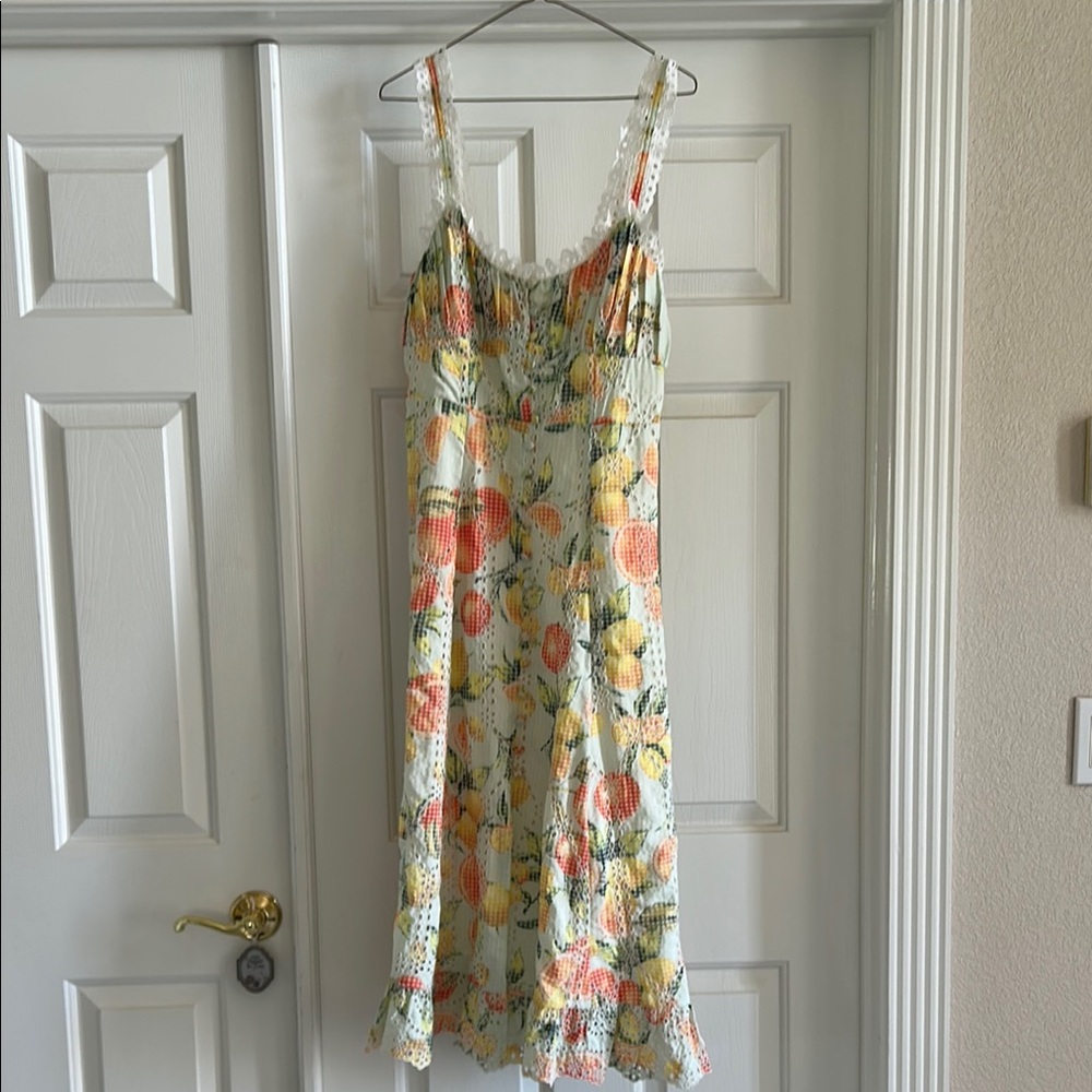 Colorful Eyelet Pattern Dress